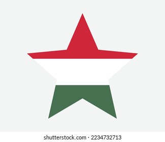 Hungary Star Flag. Hungarian Star Shape Flag. Country National Banner Icon Symbol Vector Flat Artwork Graphic Illustration svg