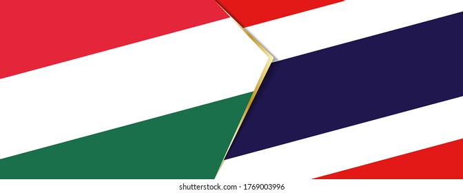 Banderas de Hungría y Tailandia, dos banderas vectoriales símbolo de relación o enfrentamiento.