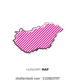 Hungary vector country map. Map outline with dots.