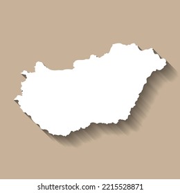 Silueta de mapa de país vector de Hungría