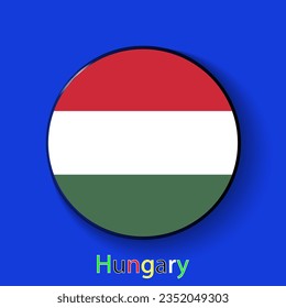 Hungary vector flag. Football europe 2024 tournament championship. Round badges of the country in the actual championship colors.