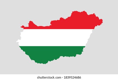 Hungary vector map with flag