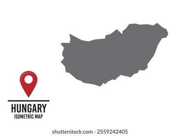 Hungary vector map illustration, country map with markings. vector illustration.