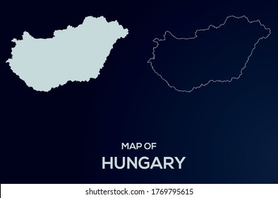 Ungarn Vektorgrafik Silhouette einzeln.Abstraktes Design, Hohe detaillierte Silhouettengrafik. Vollständige Bearbeitbare Ungarn Karte Vektordatei.