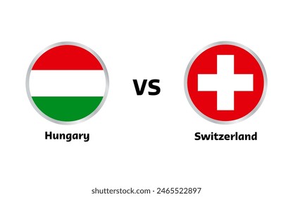 Hungary vs Switzerland match isolated on white 