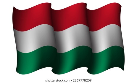 hungary waving flag design vector illustration suitable for feast day moment or event poster design on hungary