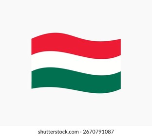 Hungary waving flag icon. Hungary flag icon vector design and illustration.

