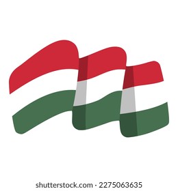 hungary waving flag isolated illustration for national event or independence day