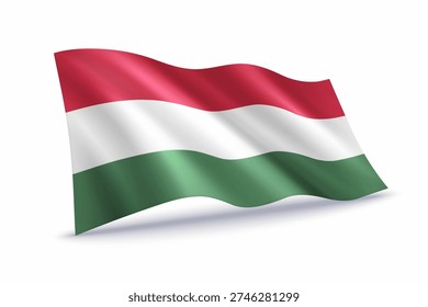 Hungary waving flag of isolated on white background.