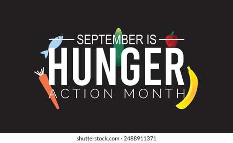 Hunger action month is observed every year on September. banner design template Vector illustration background design.