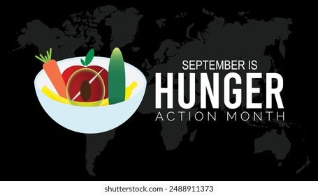 Hunger action month is observed every year on September. banner design template Vector illustration background design.