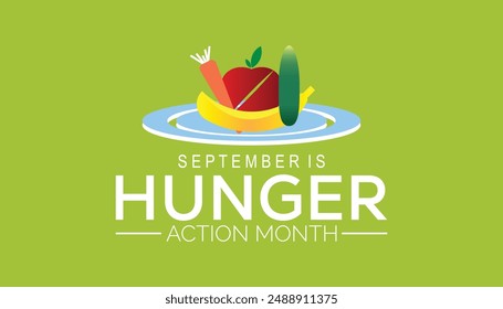 Hunger action month is observed every year on September. banner design template Vector illustration background design.