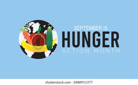 Hunger action month is observed every year on September. banner design template Vector illustration background design.