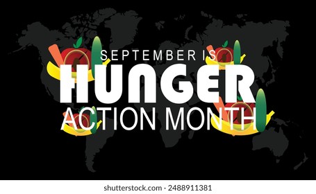 Hunger action month is observed every year on September. banner design template Vector illustration background design.