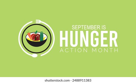 Hunger action month is observed every year on September. banner design template Vector illustration background design.