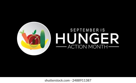 Hunger action month is observed every year on September. banner design template Vector illustration background design.