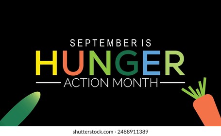 Hunger action month is observed every year on September. banner design template Vector illustration background design.