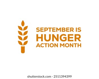 Hunger Action Month.Great for cards, banners, posters, social media and more. White background.