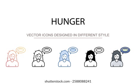 Hunger icon design with white background stock illustration