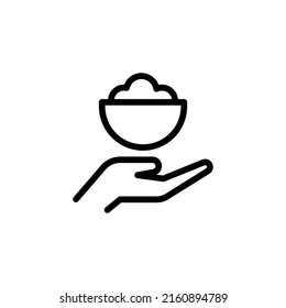 Hunger Icon. Line Art Style Design Isolated On White Background