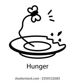 Hunger icon in line style