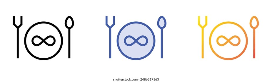 hunger icon. Linear, Blue Fill and Gradient Style Design Isolated On White Background