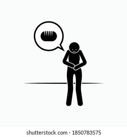 Hunger Icon. Need Food, Poverty Illustration. Applied as Trendy Symbol for Design Elements, Websites, Presentation and Application - Vector.
