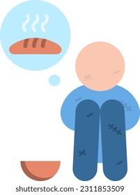 Hunger icon vector image. Suitable for mobile application web application and print media.