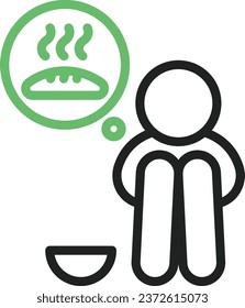 Hunger icon vector image. Suitable for mobile application web application and print media.