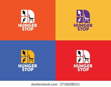 Hunger Stopp Restaurant Logo - Creative Modern