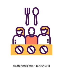 Hunger strike line color icon. Voluntary food refuse, nonviolent protest. Social protest. Pictogram for web page, mobile app, promo. Editable stroke.