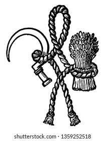 Hungerford Knot is commonly seen in heraldry, vintage line drawing or engraving illustration.