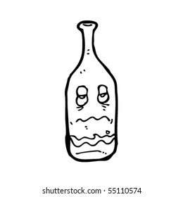 caricatura de botellas de resaca