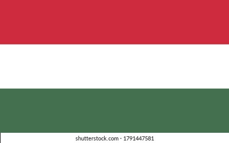 Bandera de Hungría, colores oficiales y proporción correctamente Vector