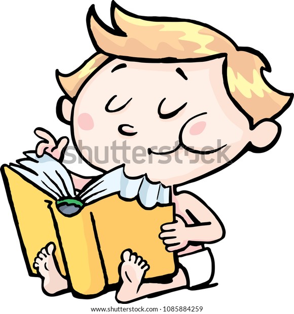 Hungry Baby Eats Book Stock Vector (Royalty Free) 1085884259 | Shutterstock