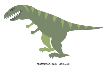 A hungry carnivore dinosaur color vector cartoon illustration