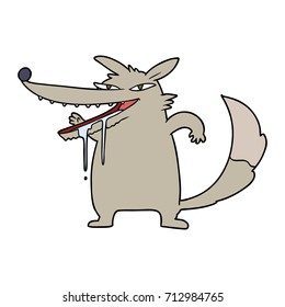 lobo de caricatura hambriento