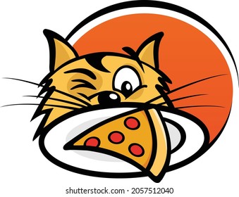 Hungry Cat Logo Concept, Gourmet Pet