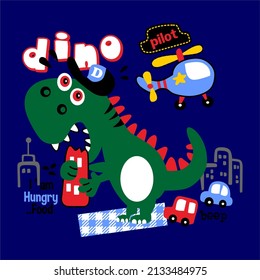 Hungry Dino Baby Vector Design