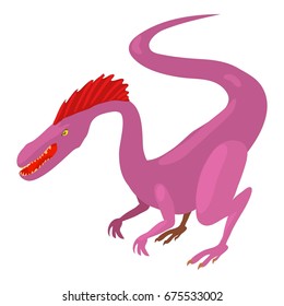 Hungry dinosaur icon. Cartoon illustration of hungry dinosaur vector icon for web isolated on white background
