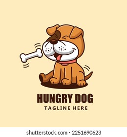 Hungry dog character mascot design template