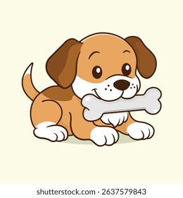 Hungry Dog Character Vector Illustration
