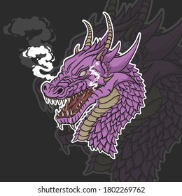 Hungry dragon illustration, you can use it as a t-shirt design, sticker, logo, etc.