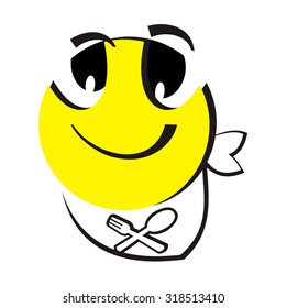 Hungry emoticon, tasty food
