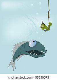 Hungry fish and clever worm. A fairy tale of my mum