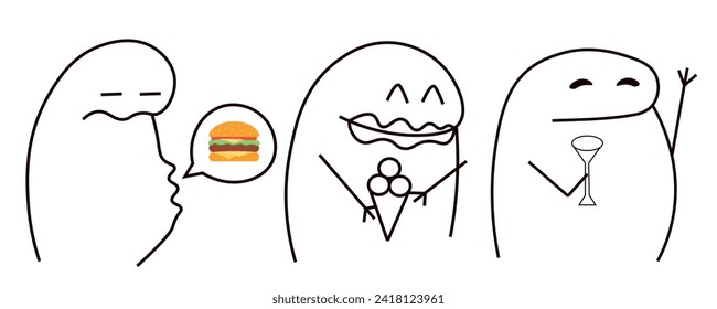 hungry Flork meme. Vector illustration