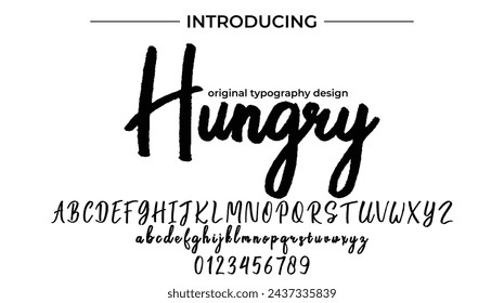 Hungry Font Stylish brush painted an uppercase vector letters, alphabet, typeface