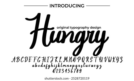 Hungry Font Stylish brush painted an uppercase vector letters, alphabet, typeface