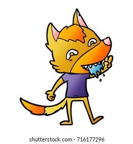 hungry fox cartoon character