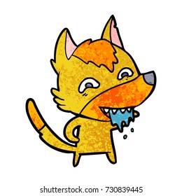 personagem de desenho animado de raposa faminta